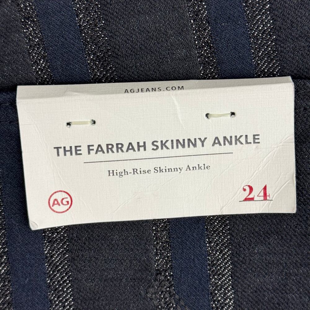 ADRIANO GOLDSCHMIED FARRAH HIGH RISE SKINNY ANKLE JEANS METALLIC STRIPE‎ SIZE 24 - Picture 13 of 15